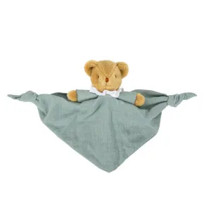 Trousselier Bear Triangle Comforter with Rattle 20cm Celadon Green Organic Cotton