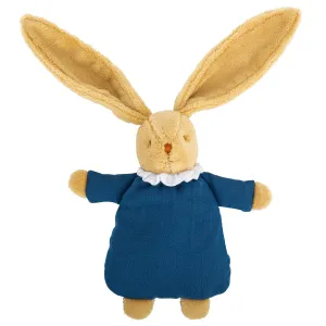 Trousselier Soft Bunny Fluffy with Rattle 20cm - Denim Blue Organic Cotton