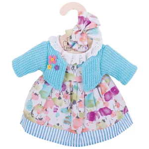 Turquoise Cardigan and Dress (for Size Medium Doll)