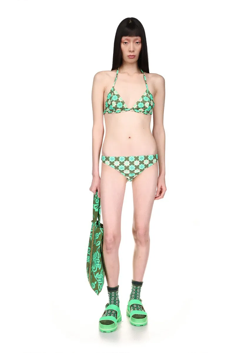 Utopian Gingham Triangle Bikini Set