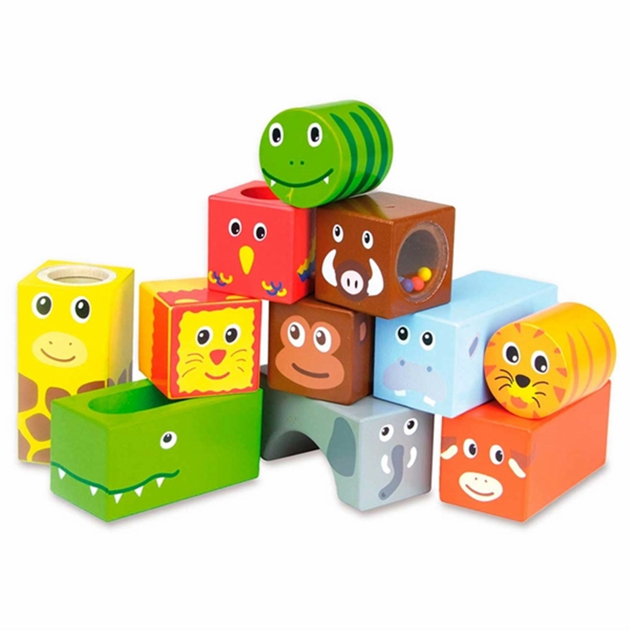 Vilac Wooden Blocks M. Sound Jungle Animals