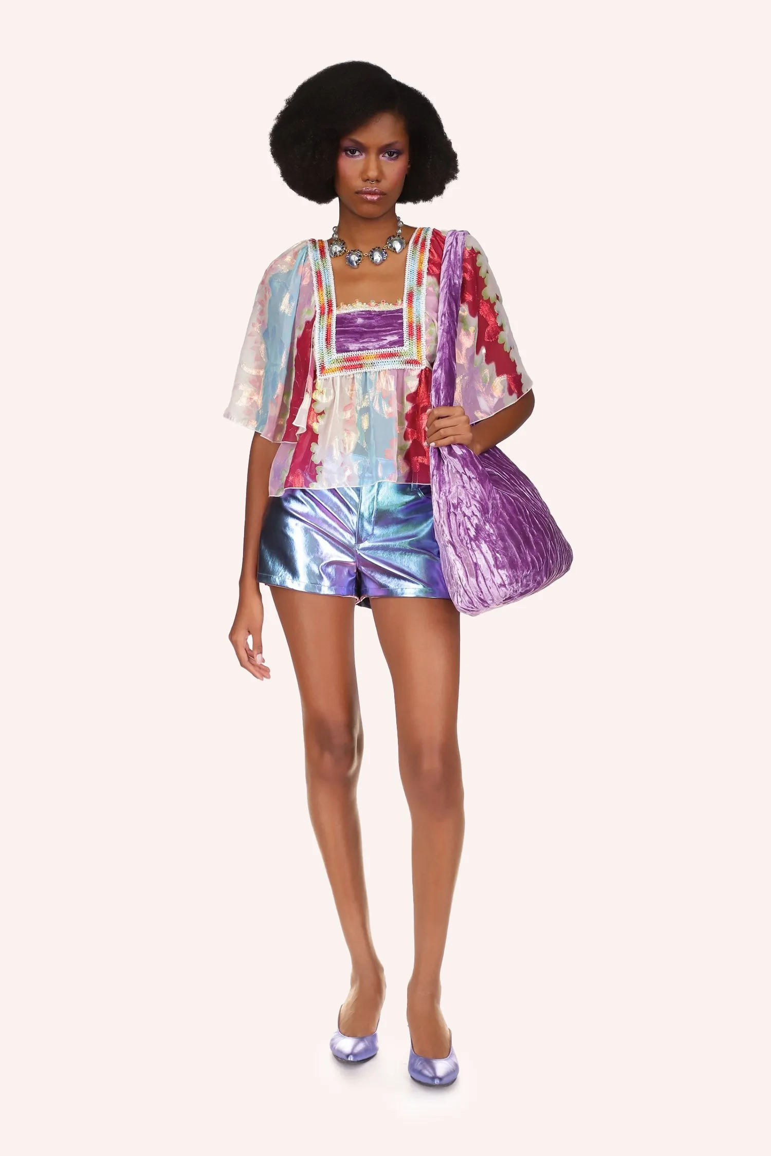 Wavy Clouds Velvet Blouse