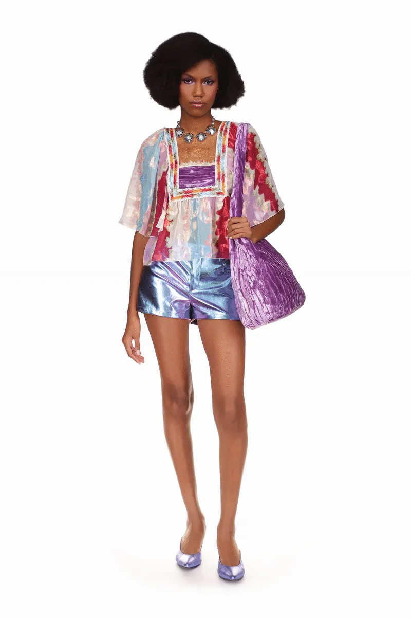 Wavy Clouds Velvet Blouse