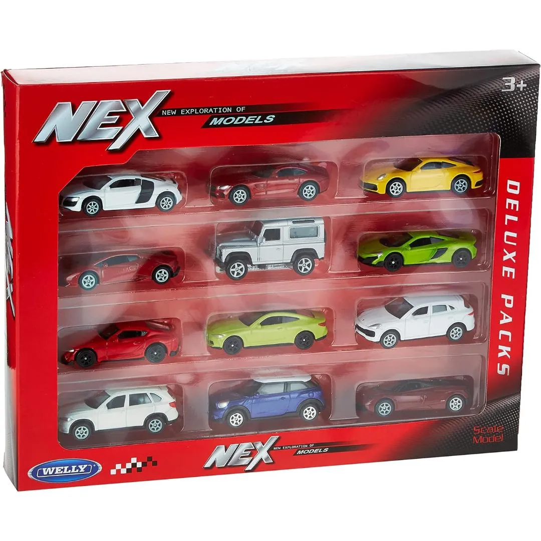 Welly - 3" Dicast Metal Scale Model Car 12-Piece Set