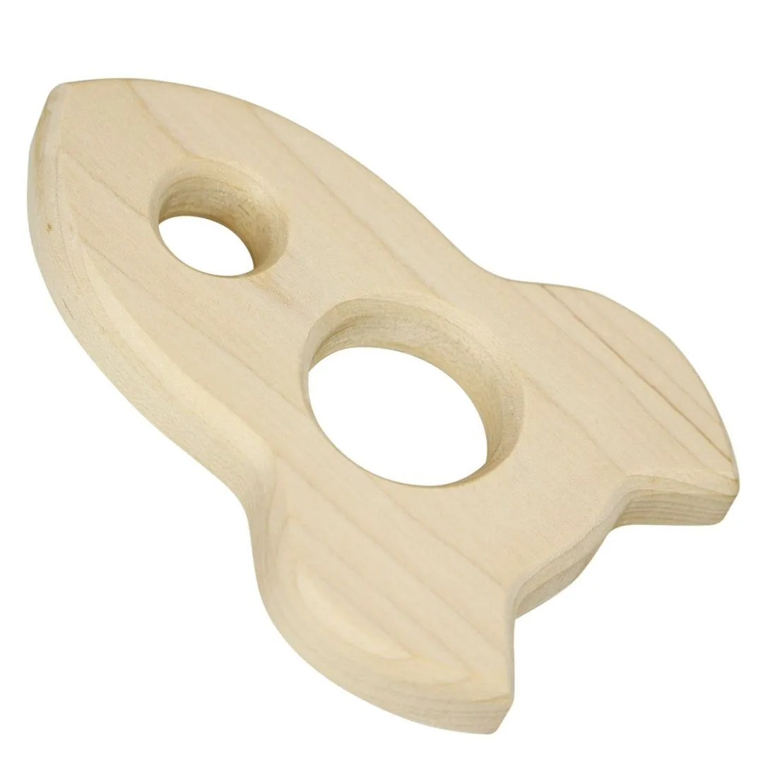 Wooden Rocket Baby Teether