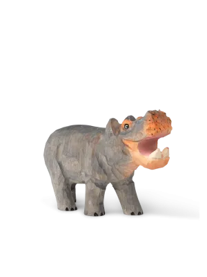 Wooden Safari Animal - Hand Carved - Hippo