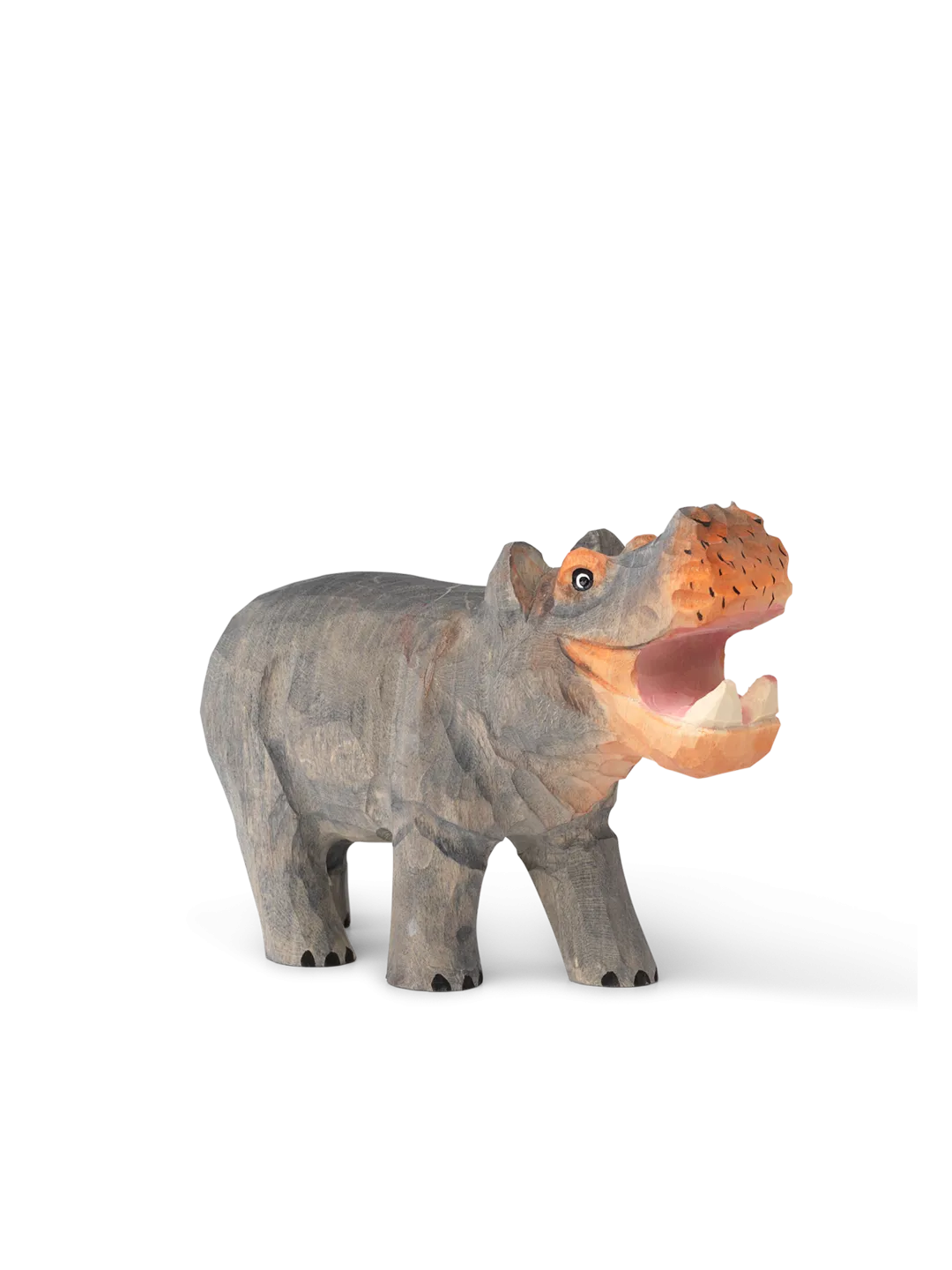 Wooden Safari Animal - Hand Carved - Hippo