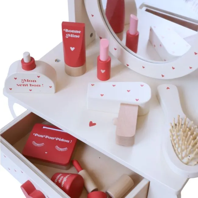 Wooden Toy - Mini Dressing Table - Terracotta Hearts