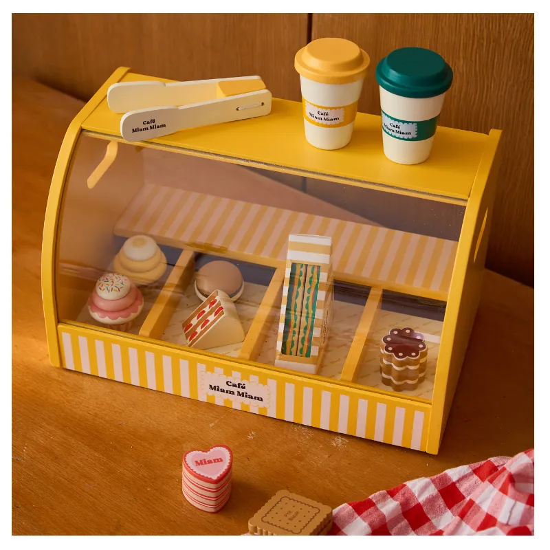 Wooden Toy - Pastry And Coffee Stand