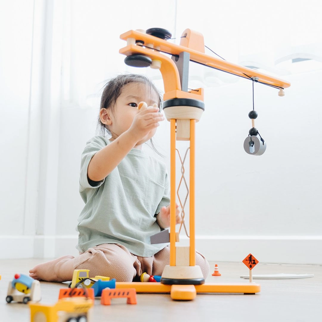 Wooden Construction Toys Crane Set