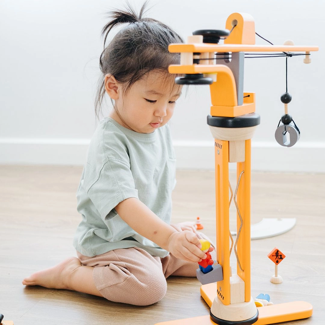 Wooden Construction Toys Crane Set