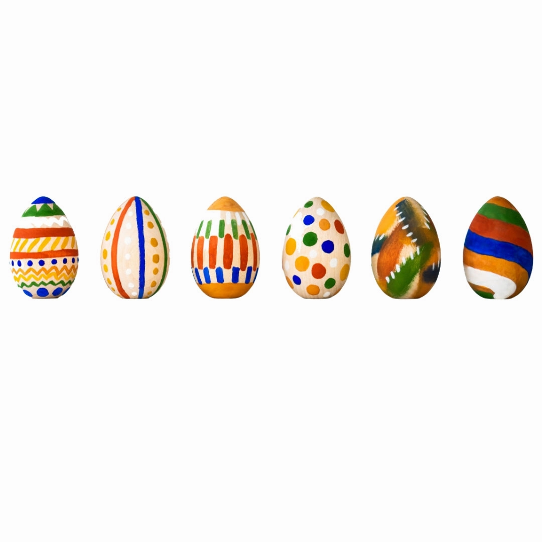 Wooden Egg-Painting Craft Kit