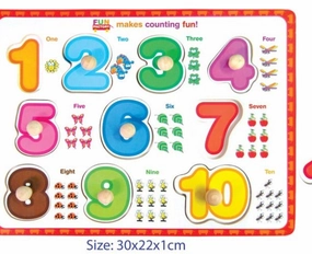Wooden knob Puzzle Numbers