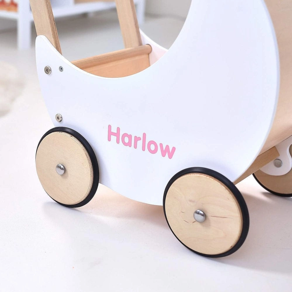 Wooden Moon Doll Pram