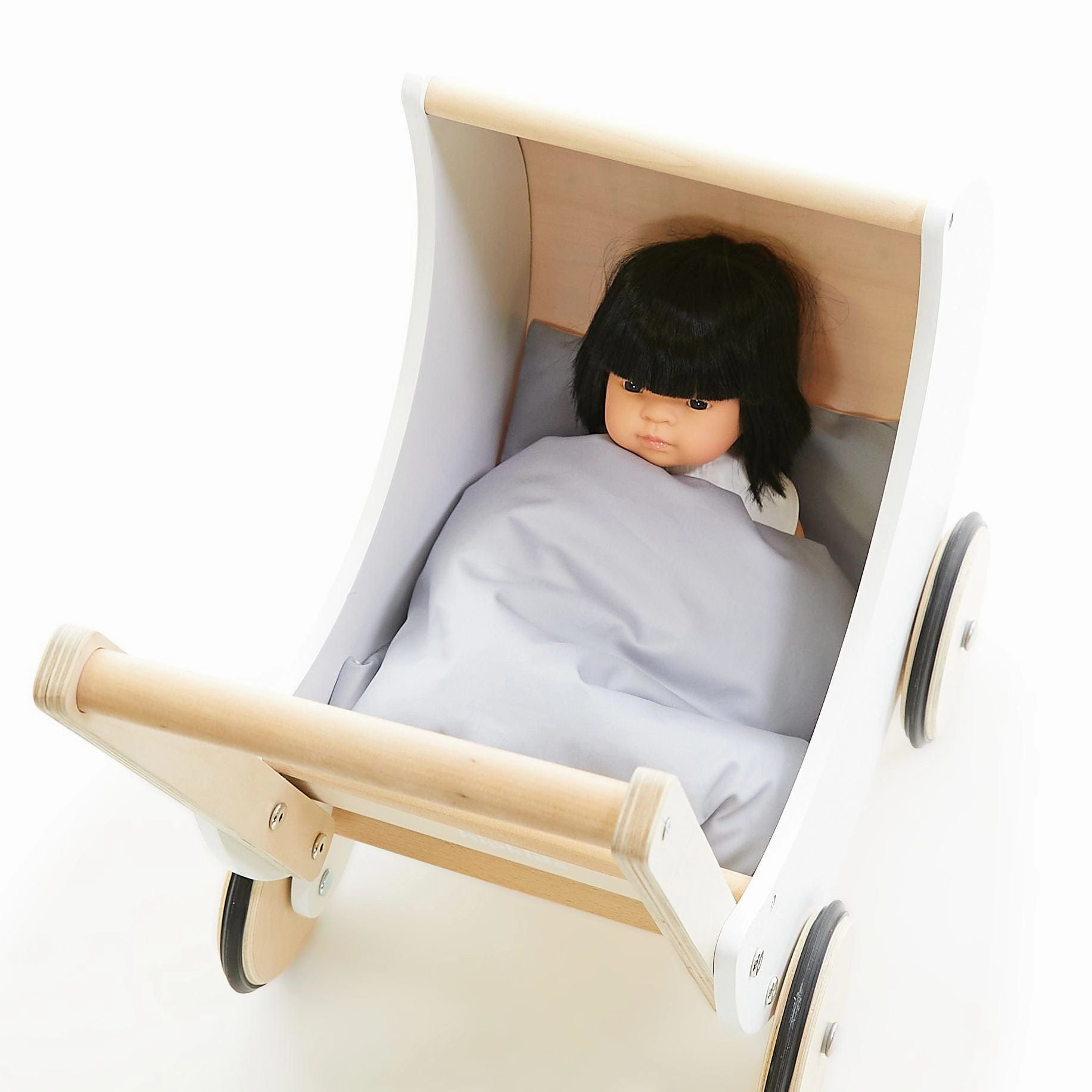 Wooden Moon Doll Pram