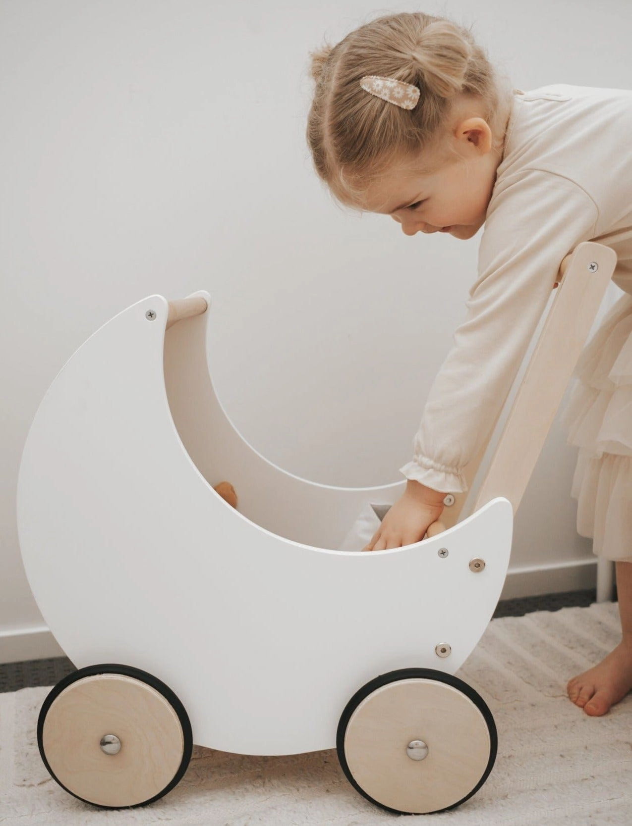 Wooden Moon Doll Pram