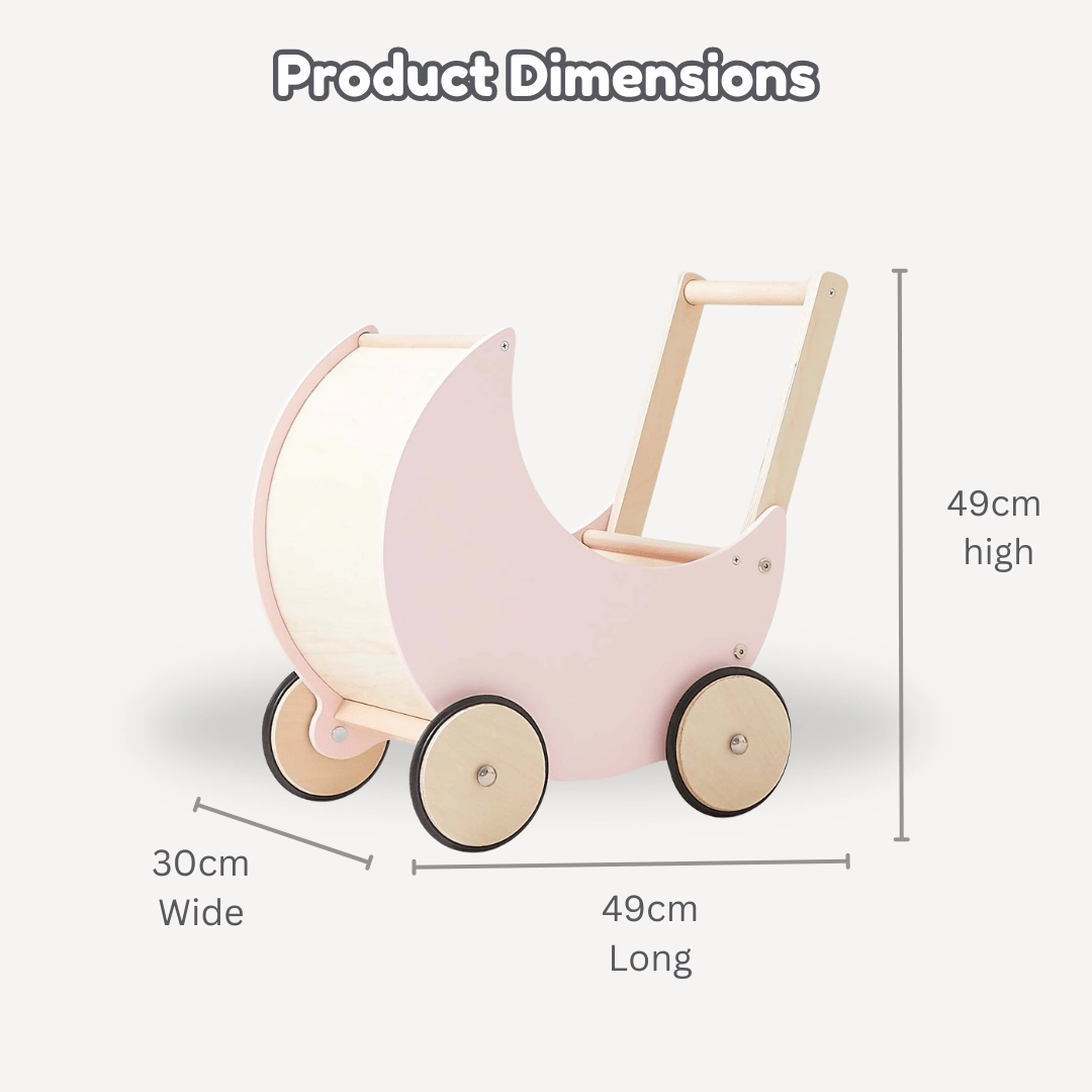 Wooden Moon Doll Pram