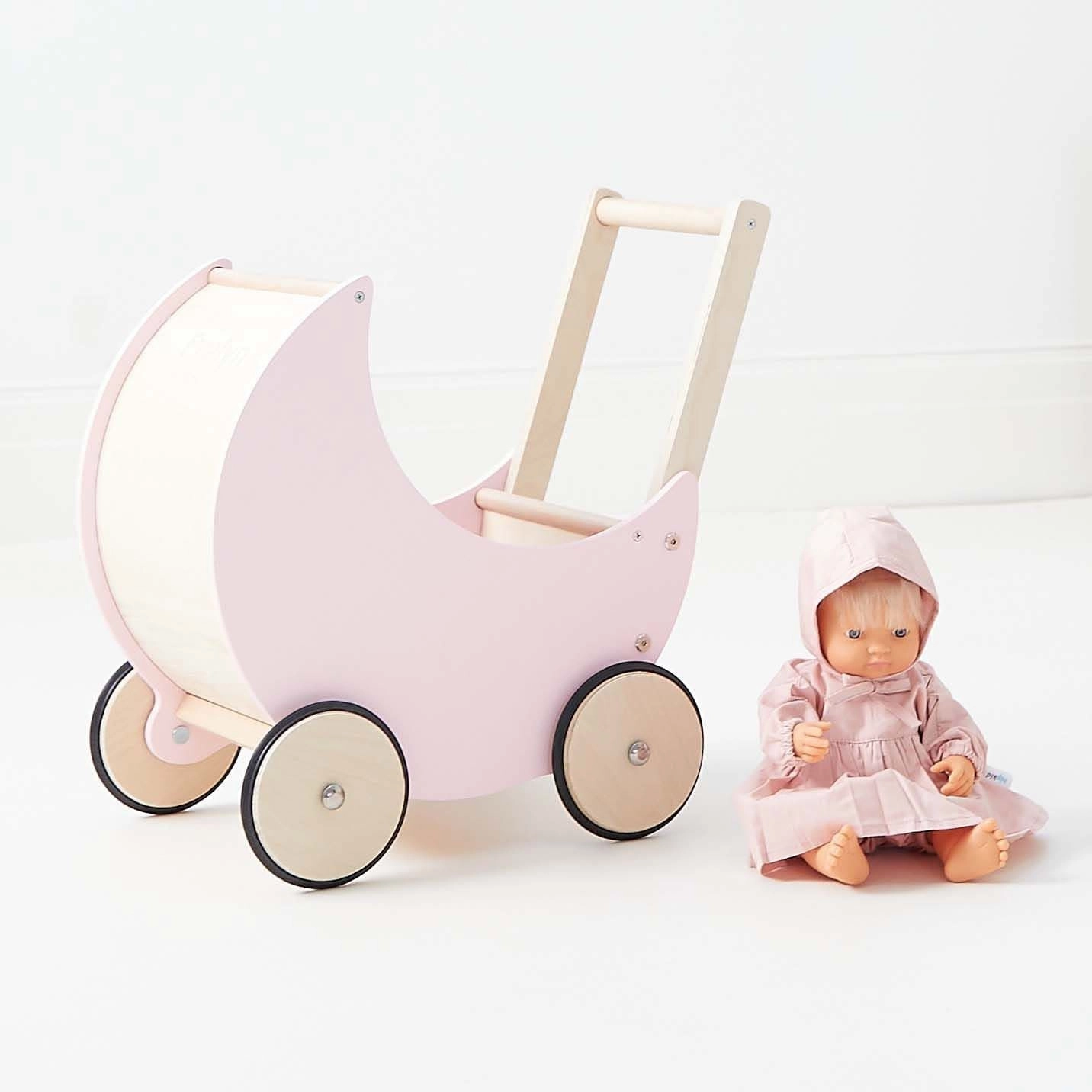 Wooden Moon Doll Pram