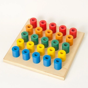 Wooden Peg and Stack stacking board